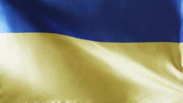 Schwenken Nationale Ukrainische Gelb Blaue Flagge Mit Kopierraum — Stockvideo