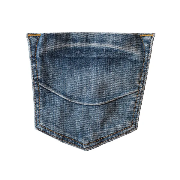 Blue Jeans Back Pocket Isolated White Background Denim Fashion Pocket — Stock Photo, Image
