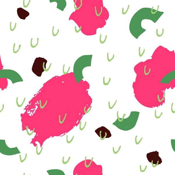 Moda soyut, kusursuz desen. Beyaza izole edilmiş farklı şekiller. Eğlenceli Doodle çizimleri. Gömlek, tekstil ve kumaş için yaratıcı renkli arka plan tasarımı. Moda stok vektörü illüstrasyonu.