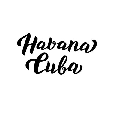 Havana Küba basit ve şık tasarım. Trendy yazı metni. 