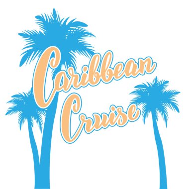 Karayipler cruise metin kartı. Avuç içi ile el çizilmiş yazı afişi
