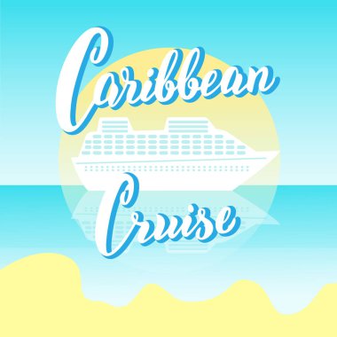 Karayip cruise lines afiş. Cruise liners turizm acentesi şablonu