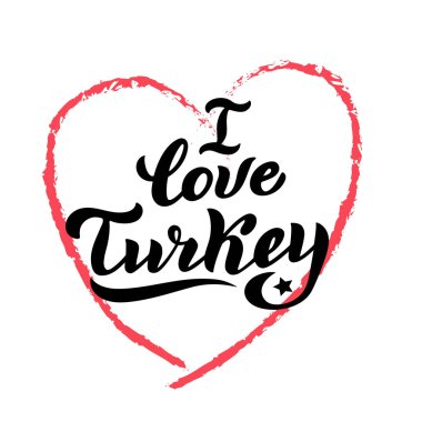 Ben Türkiye t-shirt tipografi baskı seviyorum. Modern yazı metni 