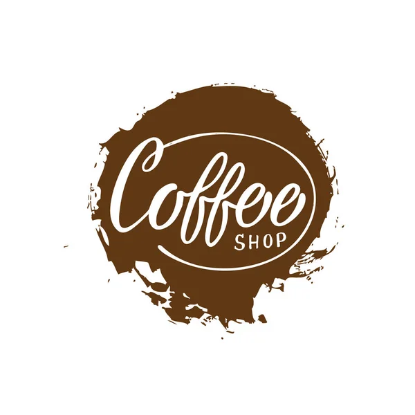 Logo Testo Caffetteria Stendardo Calligrafico Alla Moda Passi Vettoriali — Vettoriale Stock
