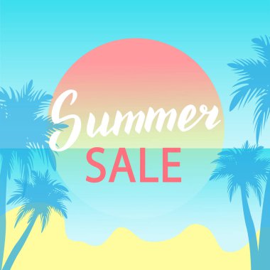 Yaz satış promosyon afiş. Yaz sezonu indirimi 