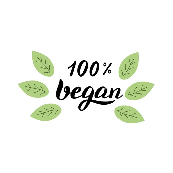Adesivo Vegan 100 Frase Prodotti Prodotti Alimentari Ecologici Testo Progettazione — Vettoriale Stock