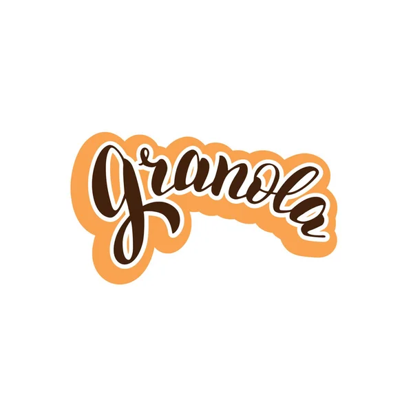 Granola typographie logo design. Logo de texte de style lettrage tendance — Image vectorielle