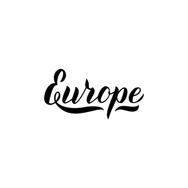 Europe tour tipography lettering. Logo de la agencia de viajes. Icono de bandera — Archivo Imágenes Vectoriales