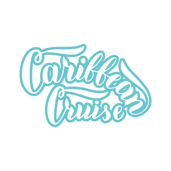 Texto de tipografia de cruzeiro caribenho. Logotipo de letras moderno em azul . — Vetor de Stock