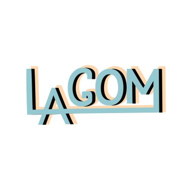 Lagom tipografi yazı tipi tasarımı. Yazı trendy tarzı logo. 