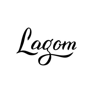 Lagom yazı tipi logosu. Metin trendy stil tasarımı. 