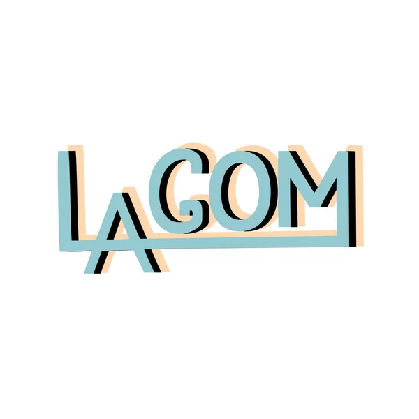 Lagom Typografie Schriftdesign. Schriftzug trendiges Logo. — Stockvektor