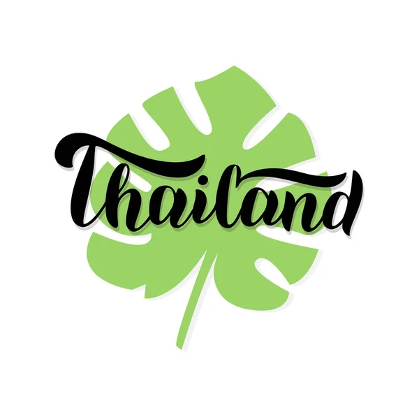 Tajlandia tekst czcionki logo. Modny design typu napis. Nadruk T-shirt — Wektor stockowy
