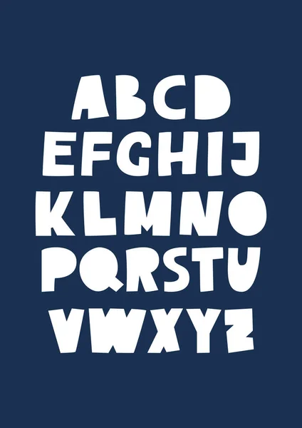 Schattig knipsel alfabet. ABC poster — Stockvector