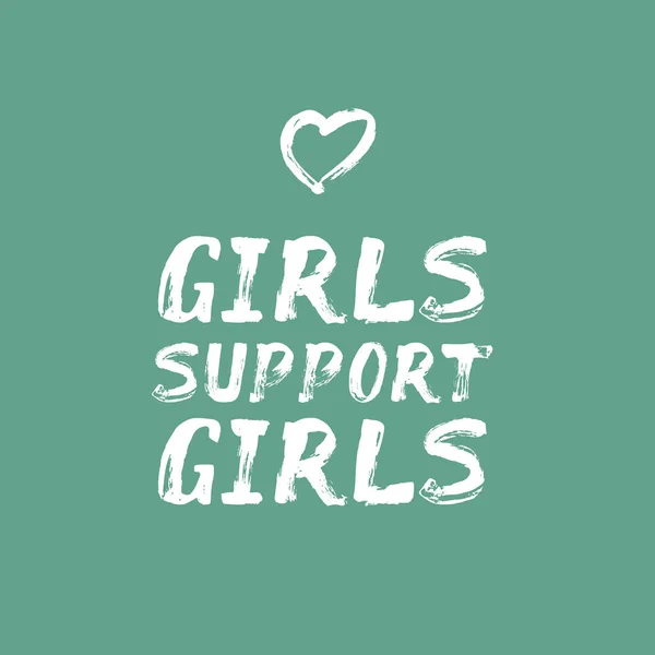 Girls Support Girls - уникальный текст, написанный вручную — стоковый вектор