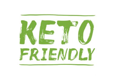 Keto dostu - handdrawn yeşil metin, etiket