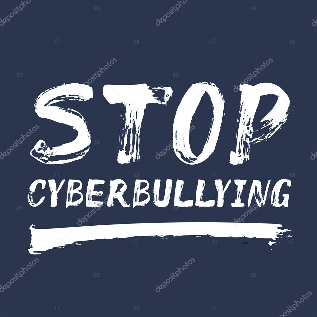 Stop Cyberbulling - handdrawn text