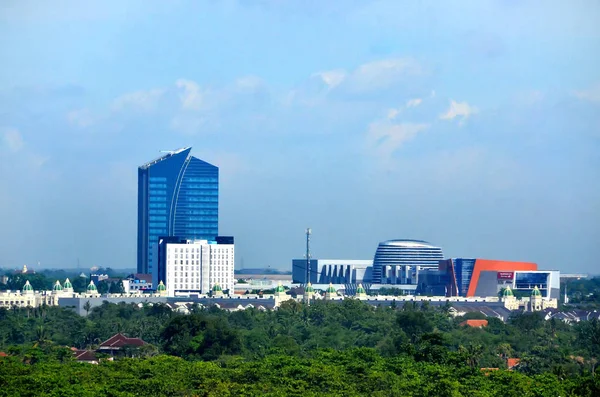 Construção Céu Azul Fundo — Fotografia de Stock