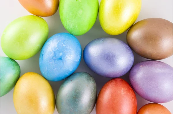Dyed Easter Eggs White Background — Stock Photo, Image