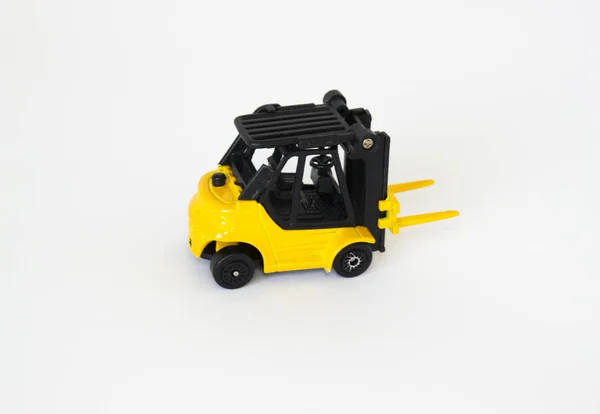 Piccolo Carrello Elevatore Giallo Giocattolo — Foto Stock