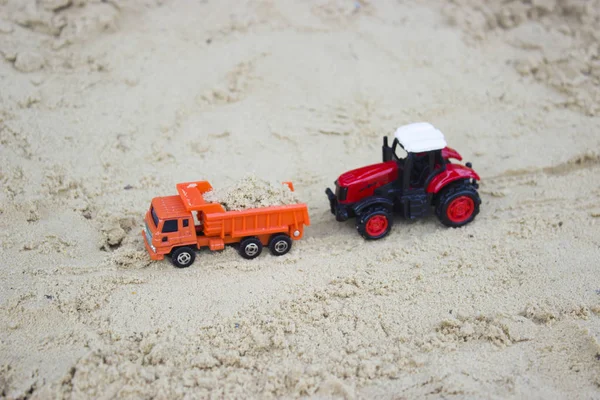Μηχανήματα Κατασκευής Παιχνιδιών Άμμο Την Έννοια Της Κατασκευής — Φωτογραφία Αρχείου