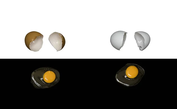 차별에 반대하는 동기화 포스터 어둡고 계란에 노른자위를 곁들인 날하얗고 하얀색 — 스톡 사진