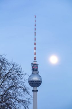 Müzeler Adası üzerinde spree Nehri ve alexanderplatz tv Kulesi Merkezi Berlin, Almanya