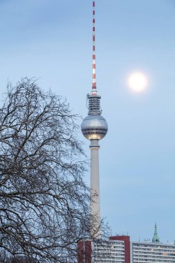 Müzeler Adası üzerinde spree Nehri ve alexanderplatz tv Kulesi Merkezi Berlin, Almanya