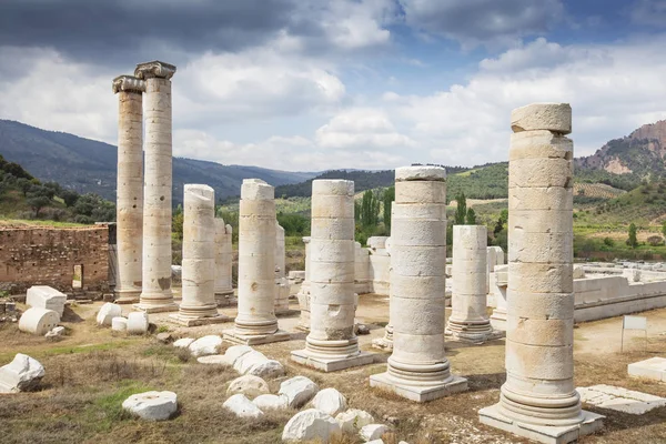 Ruínas Templo Ártemis Antiga Capital Lídia Século Sardes — Fotografia de Stock