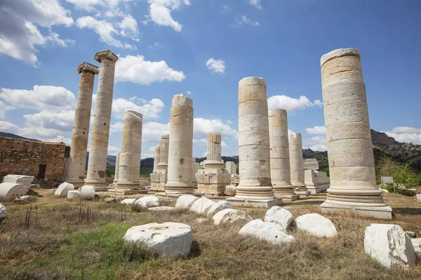 Ruínas Templo Ártemis Antiga Capital Lídia Século Sardes — Fotografia de Stock