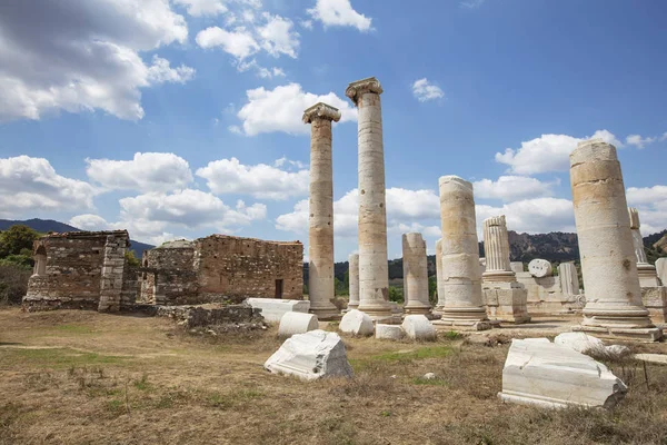 Ruines Temple Artémis Dans Ancienne Capitale Lydienne Iie Siècle Sardis — Photo