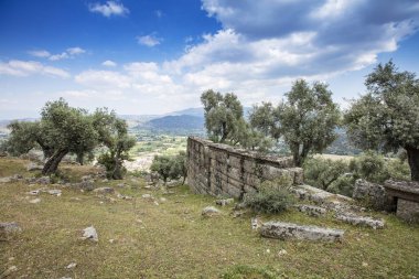 Alinda antik kentinin manzarası. Aydın