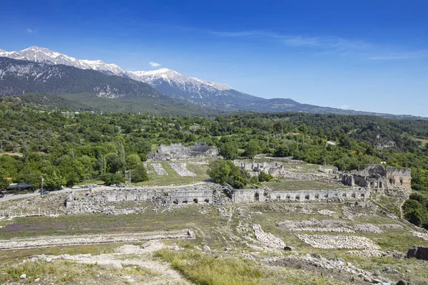 Tlos Ancient Ruined Lycian Hilltop Citadel Resort Town Fethiye Mugla — Stock Photo, Image