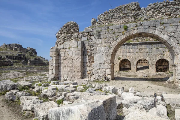 Tlos Est Une Ancienne Citadelle Lycienne Ruine Près Station Balnéaire — Photo