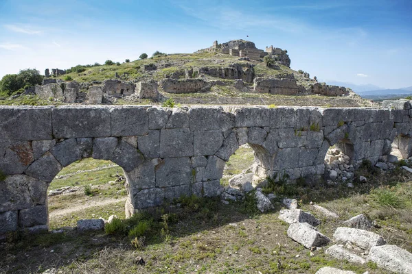 Tlos Uma Antiga Cidadela Montanha Lícia Ruínas Perto Cidade Turística — Fotografia de Stock