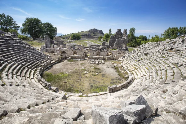 Tlos Ancient Ruined Lycian Hilltop Citadel Resort Town Fethiye Mugla — Stock Photo, Image