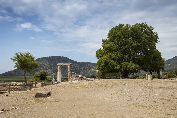 Kaunos antik kenti, Dalyan Vadisi, Türkiye. Kaunos (Latince: Caunus) Antik Karya ve Anadolu 'da, modern Dalyan kentinin birkaç km batısında, Mula Eyaleti, Türkiye.