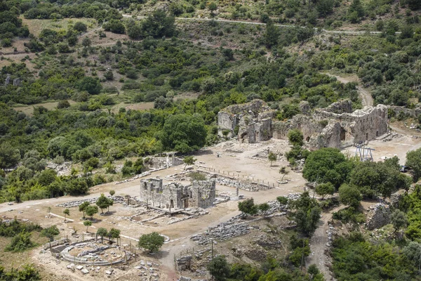 Kaunos antik kenti, Dalyan Vadisi, Türkiye. Kaunos (Latince: Caunus) Antik Karya ve Anadolu 'da, modern Dalyan kentinin birkaç km batısında, Mula Eyaleti, Türkiye.
