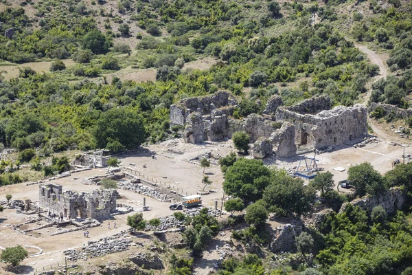 Kaunos antik kenti, Dalyan Vadisi, Türkiye. Kaunos (Latince: Caunus) Antik Karya ve Anadolu 'da, modern Dalyan kentinin birkaç km batısında, Mula Eyaleti, Türkiye.