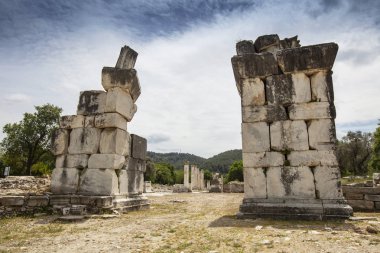 Stratonikeia antik kenti. Stratonikeia, Caria bölgesi 'nin içinde yer alan antik bir şehirdir. Bugünkü Eskihisar köyünde, Muğla Eyaleti, Türkiye 'de yer almaktadır.