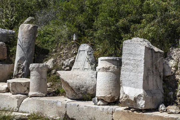 Xanthos Antik kenti. Antalya/Türkiye 'de mezar anıtı ve Xanthos-Letoon (Xantos, Xhantos, Xanths) antik kenti harabeleri. Likya 'nın başkenti.