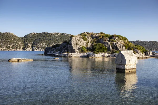 Kalekoy Blick Kekova Golf Kekova Ist Beliebtes Touristenziel Der Türkei — Stockfoto