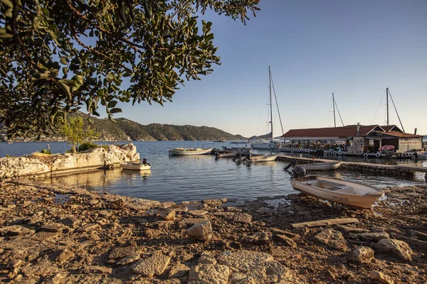 Kalekoy Utsikt Kekova Gulf Kekova Populära Turistmål Turkiet — Stockfoto