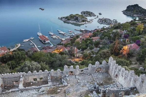 Kalekoy View Kekova Gulf Kekova Populer Tourist Destination Turkey — Stock Photo, Image