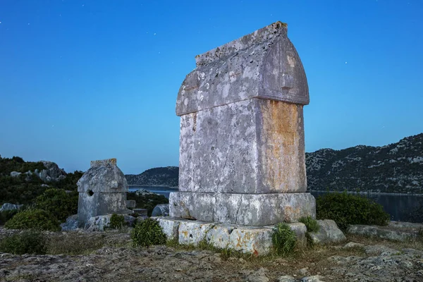 Kalekoy Blick Kekova Golf Kekova Ist Beliebtes Touristenziel Der Türkei — Stockfoto