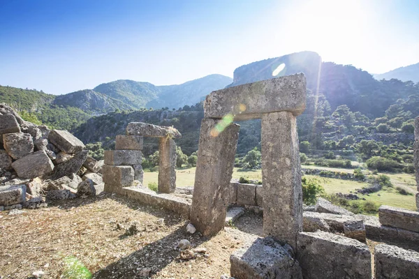 Antigua Tumba Del Pilar Lycian Pinara Fethiye Turquía — Foto de Stock