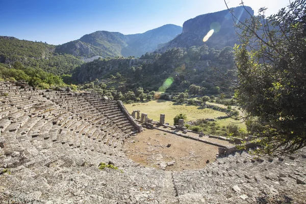 Oude Lycische Pilaar Graftombe Pinara Fethiye Turkije — Stockfoto