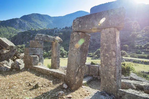 Antigua Tumba Del Pilar Lycian Pinara Fethiye Turquía — Foto de Stock