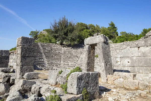 Forntida Lykiska Pelar Grav Pinara Fethiye Turkiet — Stockfoto