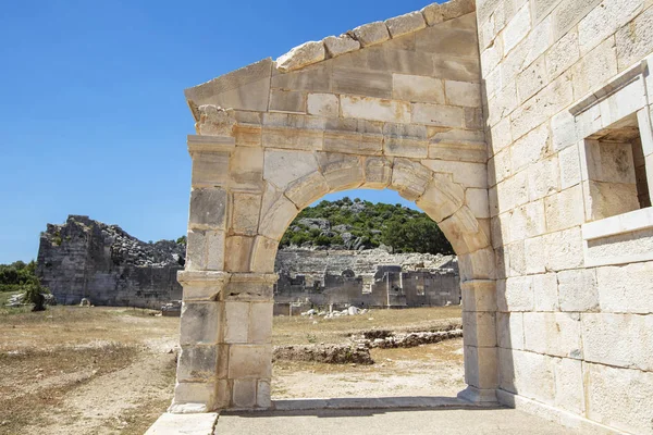 Patara Pttra Ruinas Antigua Ciudad Lycian Patara Anfi Teatro Salón — Foto de Stock
